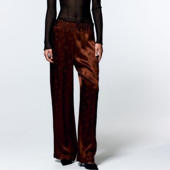 ZARA Jacquard Pajama Pants BNWT - Picture 3 of 4